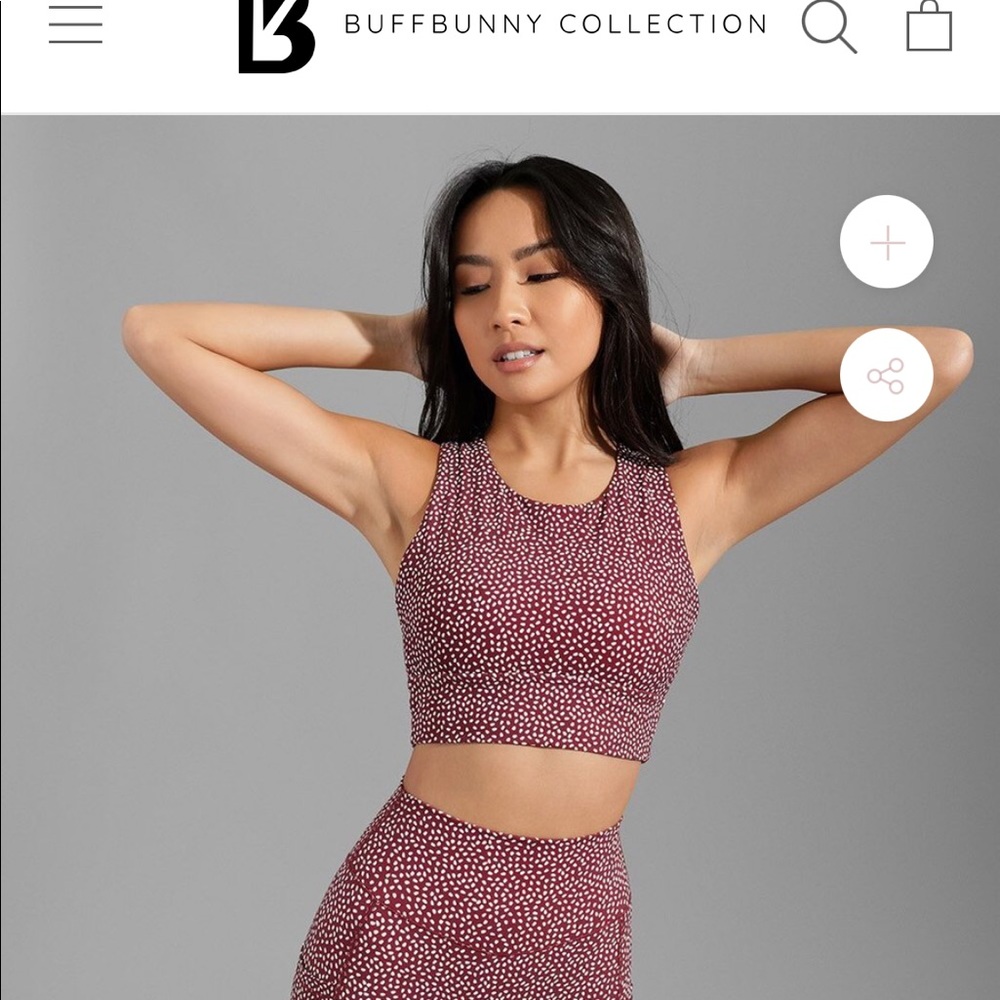BuffBunny Geo bra Xs Vineyard dark red bossy print